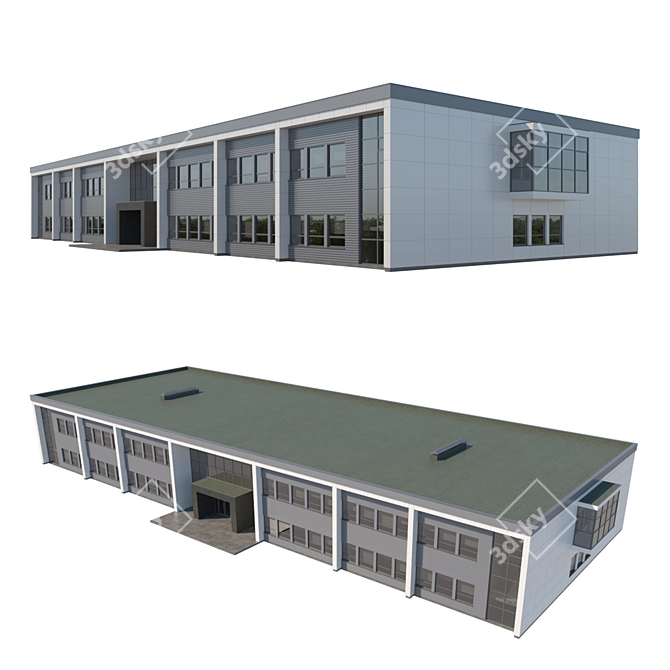 Modern Commercial Office Building 3D model image 1