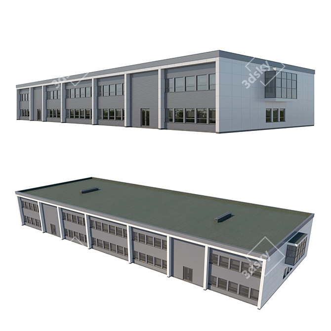 Modern Commercial Office Building 3D model image 2