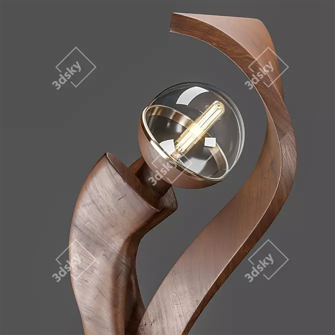 Modern Wood Floor Lamp 175cm | 3ds Max OBJ 2015 3D model image 4