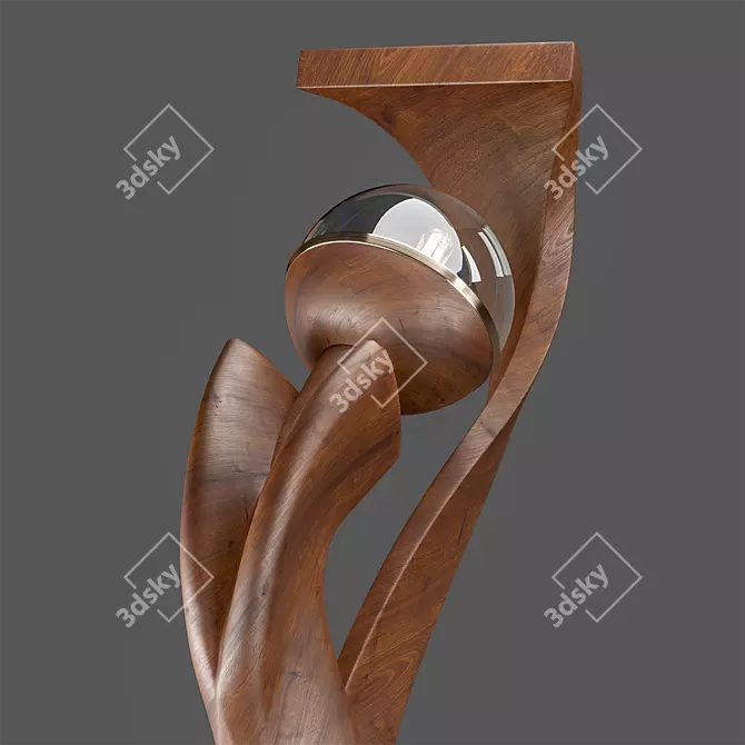 Modern Wood Floor Lamp 175cm | 3ds Max OBJ 2015 3D model image 5