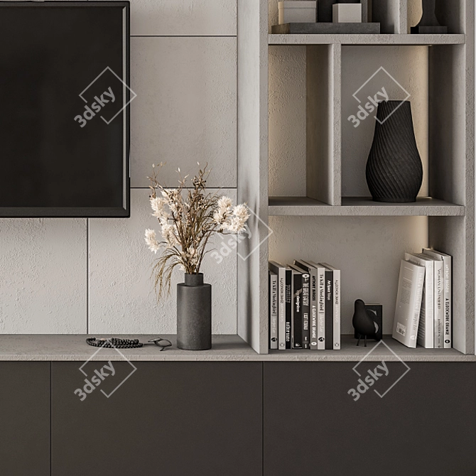 Sleek Urban TV Wall - Set 24 3D model image 2