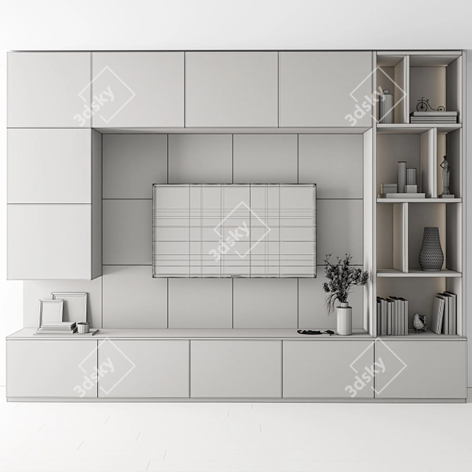 Sleek Urban TV Wall - Set 24 3D model image 4