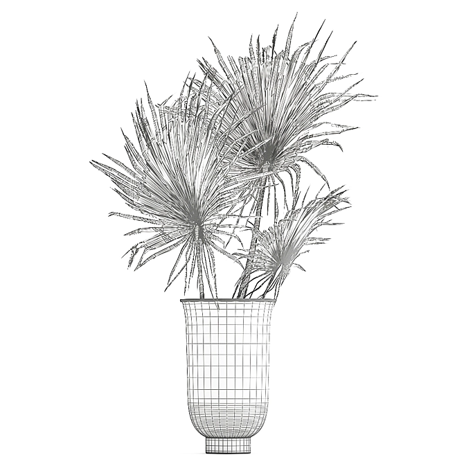 Elegant Palm Leaf Bouquet 3D model image 6