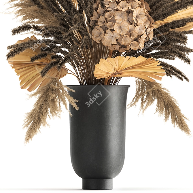 Dried Flower Bouquet in Menu Cyclades Vase 3D model image 3