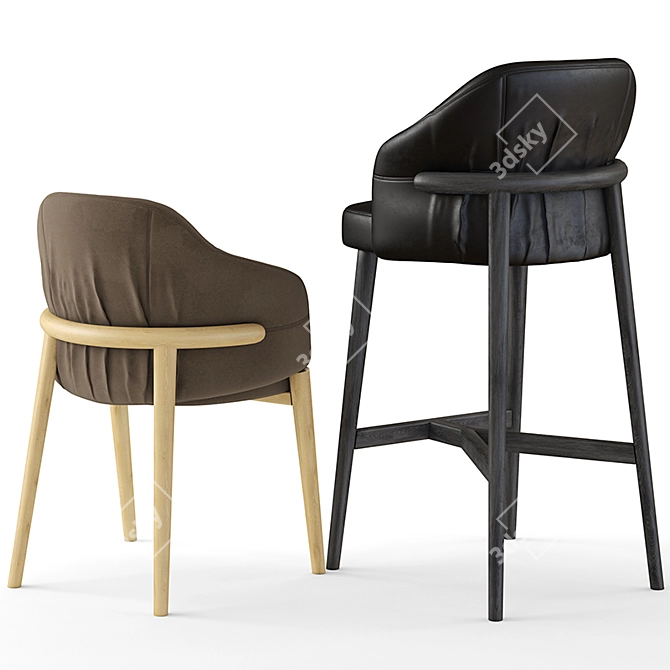 Piaval Trench Chairs - Sleek and Stylish Seating Solutions 3D model image 2