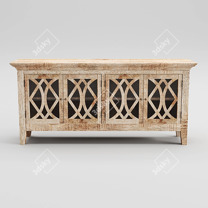 Elegant Azalea 4-Door Sideboard 3D model image 2