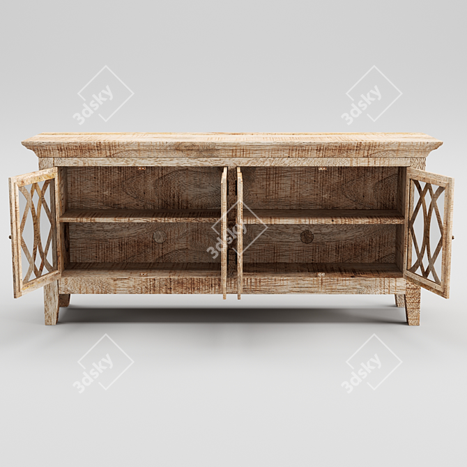 Elegant Azalea 4-Door Sideboard 3D model image 3