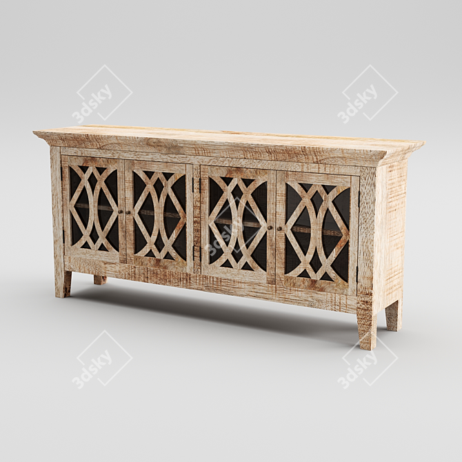 Elegant Azalea 4-Door Sideboard 3D model image 5