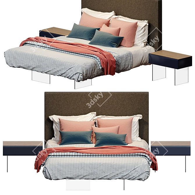 Lago Design Floating Bed 3D model image 1