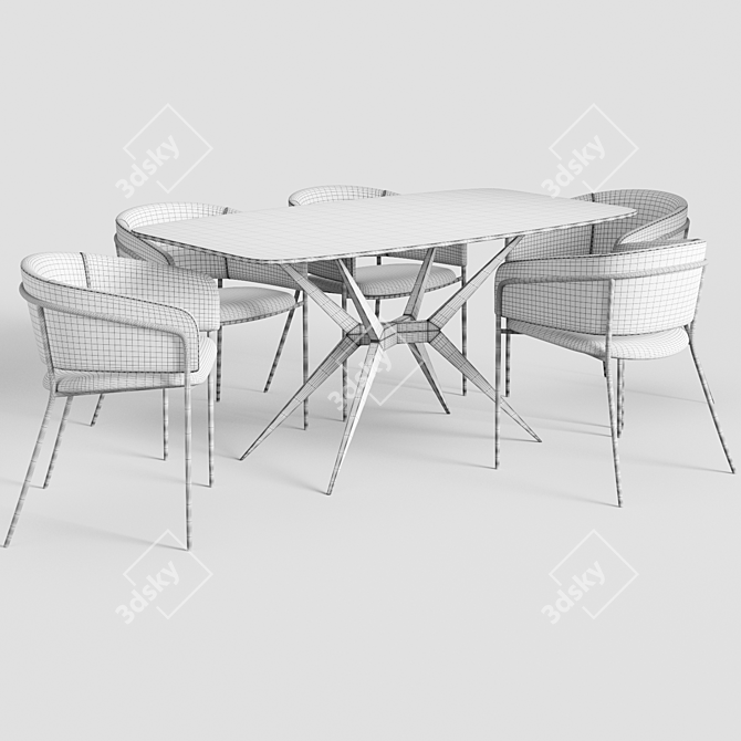 Elegant Marble Dining Set 3D model image 6