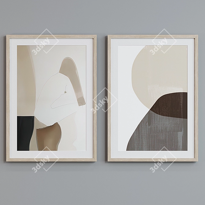 Modern Abstract Frame Set 3D model image 3