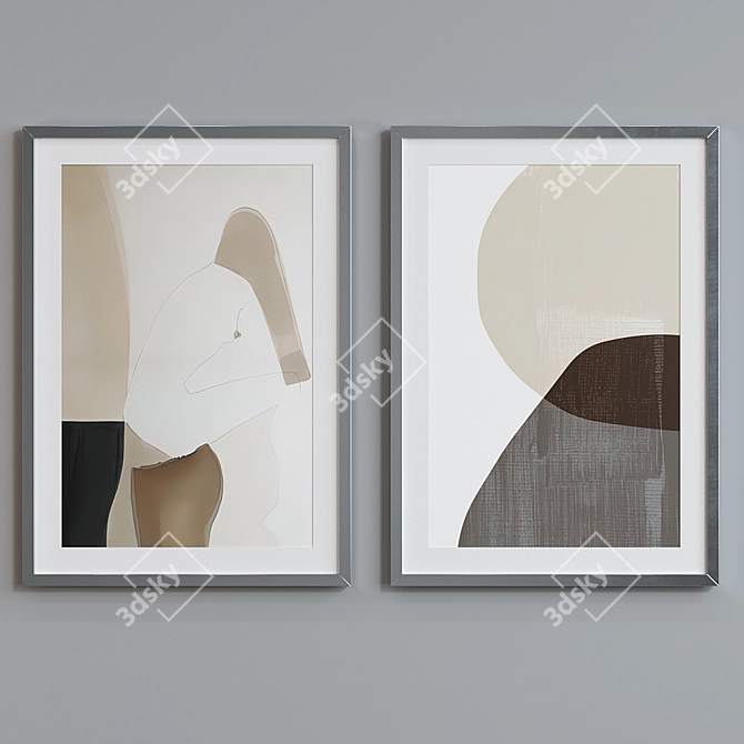 Modern Abstract Frame Set 3D model image 5