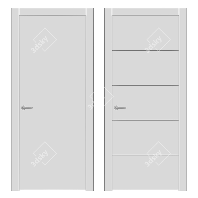 Sleek Volhovec LINEA Doors 3D model image 2