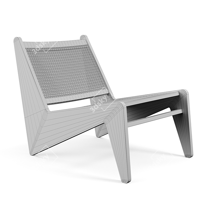 Elegant Kangaroo Lounge Chair 3D model image 2