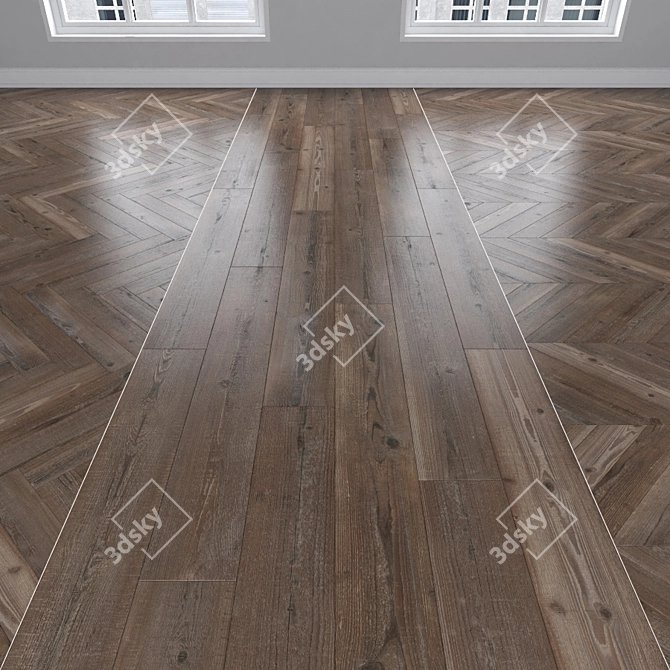 Versatile Parquet Oak: Herringbone, Linear, Chevron 3D model image 1