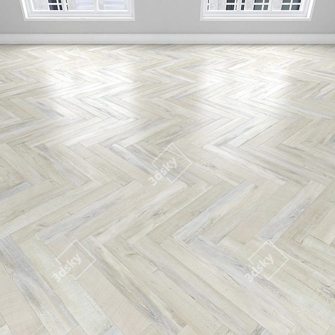 Premium Parquet Oak Flooring: Herringbone, Linear, Chevron 3D model image 3