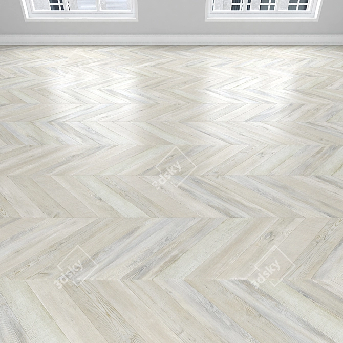 Premium Parquet Oak Flooring: Herringbone, Linear, Chevron 3D model image 4