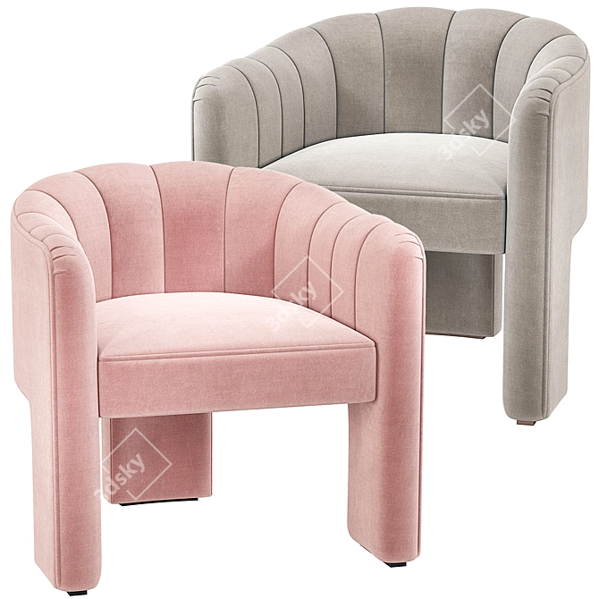 Elegant Eichholtz Aurelius Chair in 4 Velvet Colors 3D model image 5