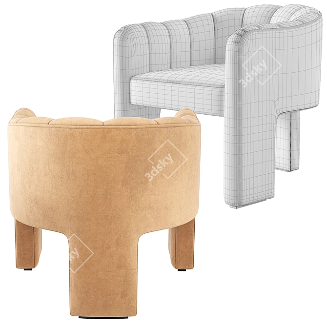 Elegant Eichholtz Aurelius Chair in 4 Velvet Colors 3D model image 6