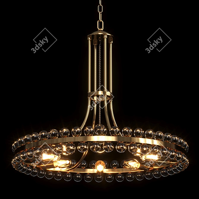 Glamorous Crystal Clover Chandelier 3D model image 1