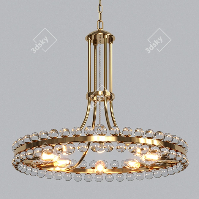 Glamorous Crystal Clover Chandelier 3D model image 2