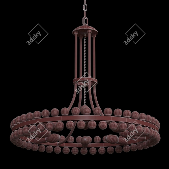 Glamorous Crystal Clover Chandelier 3D model image 3