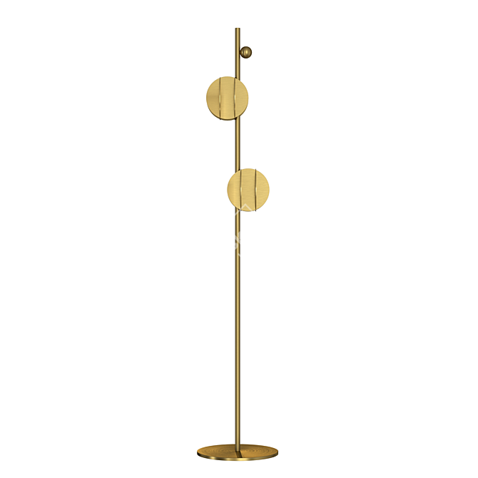 Suprematist Inspired Brass Floor Lamp 3D model image 1