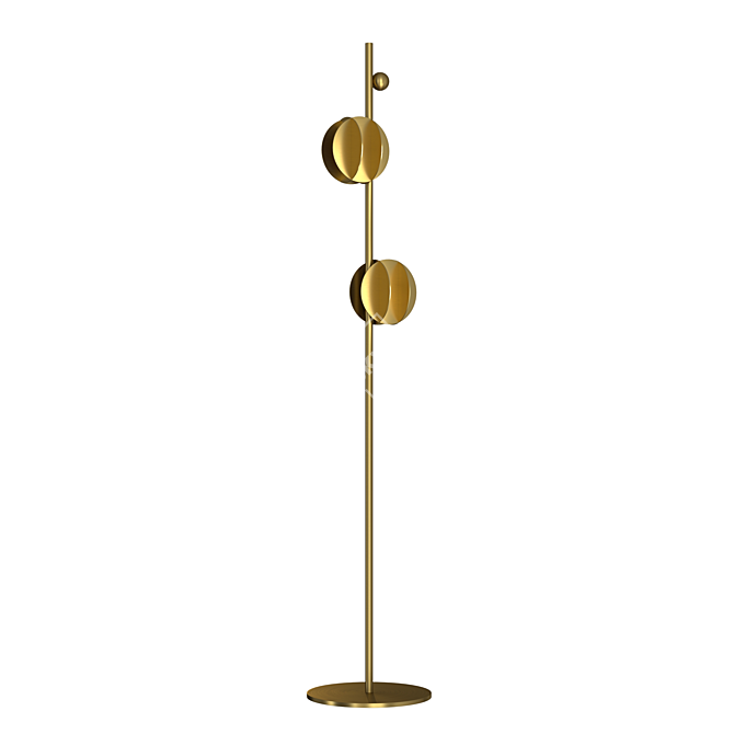 Suprematist Inspired Brass Floor Lamp 3D model image 2