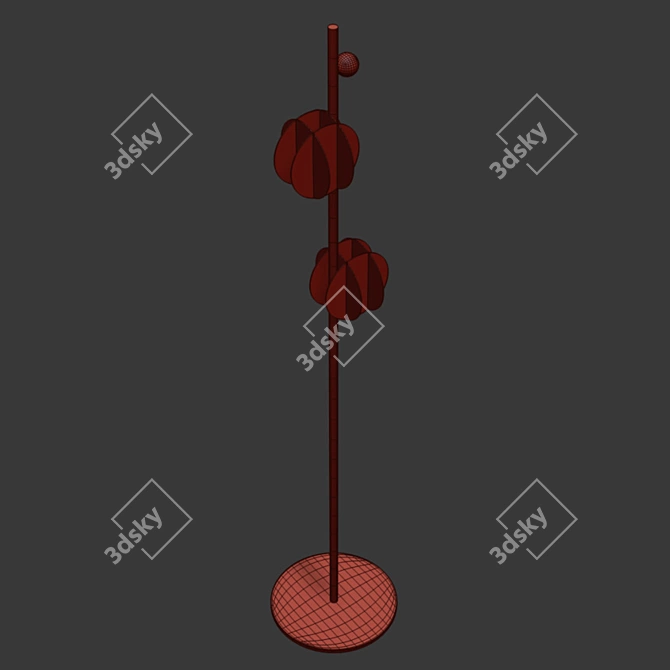 Suprematist Inspired Brass Floor Lamp 3D model image 3