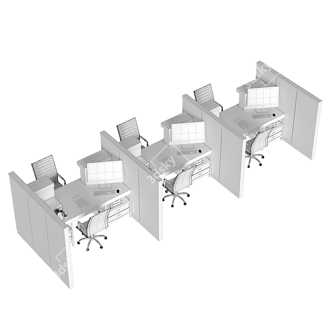 Modern Bank Counter 2015 3D model image 4