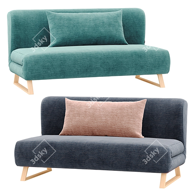 Versatile Rosy Sofa: 3x Function, Comfort & Style 3D model image 1