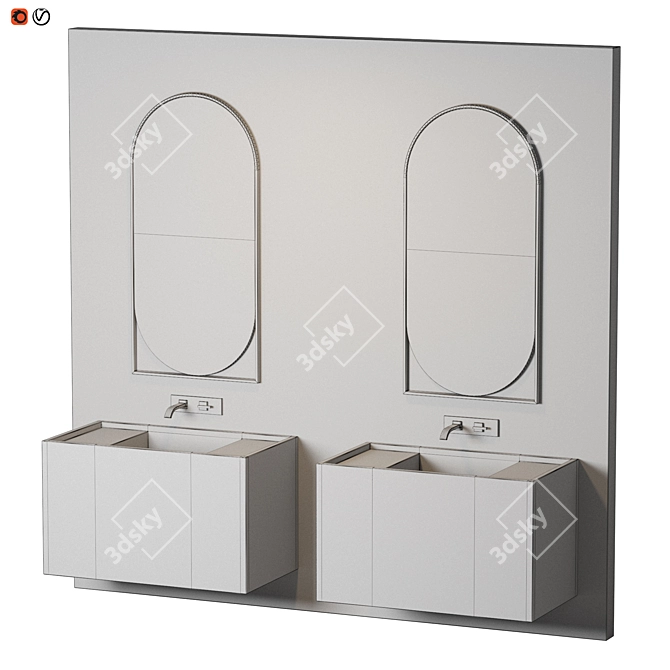 Stylish Bathroom Decor Set 3D model image 2