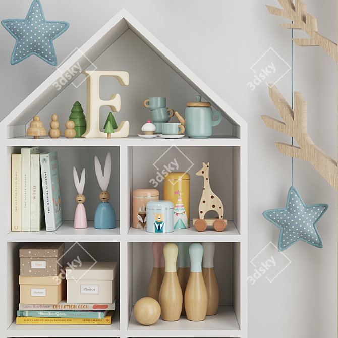 Modern Polygon Childroom Decor 3D model image 7