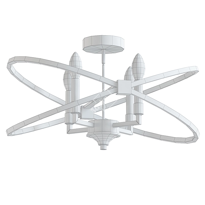 Dainolite PAL 184SF: Paloma 4-Light Semi-Flush Ceiling Fixture 3D model image 2