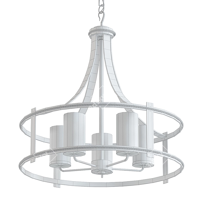 Palencia Chandelier: Artisan Pardo Wash 3D model image 4