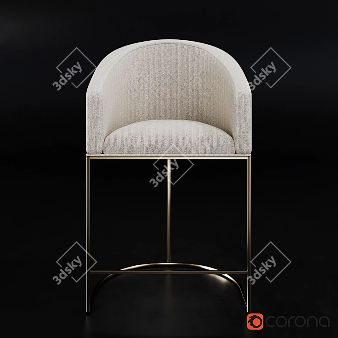 "Genry" Metal Chair - Unique Russian Design 3D model image 3