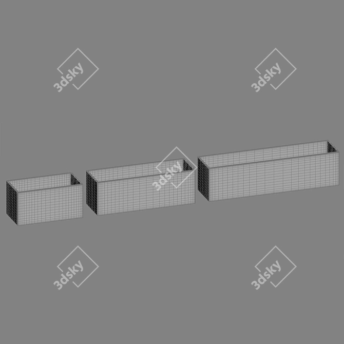 Concretika Balcony Surface Planters 3D model image 3