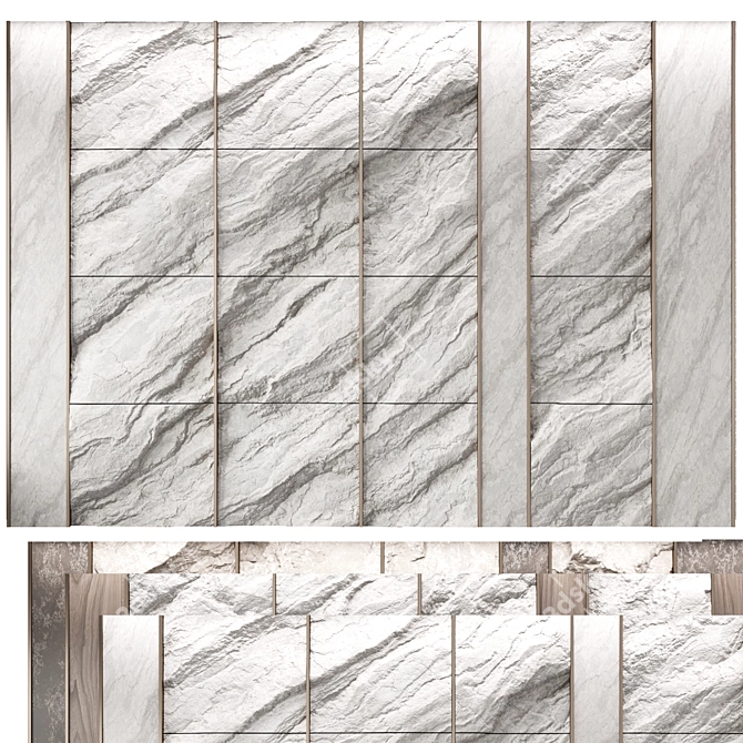 Rock Panel №5: Stunning Wall Décor 3D model image 1