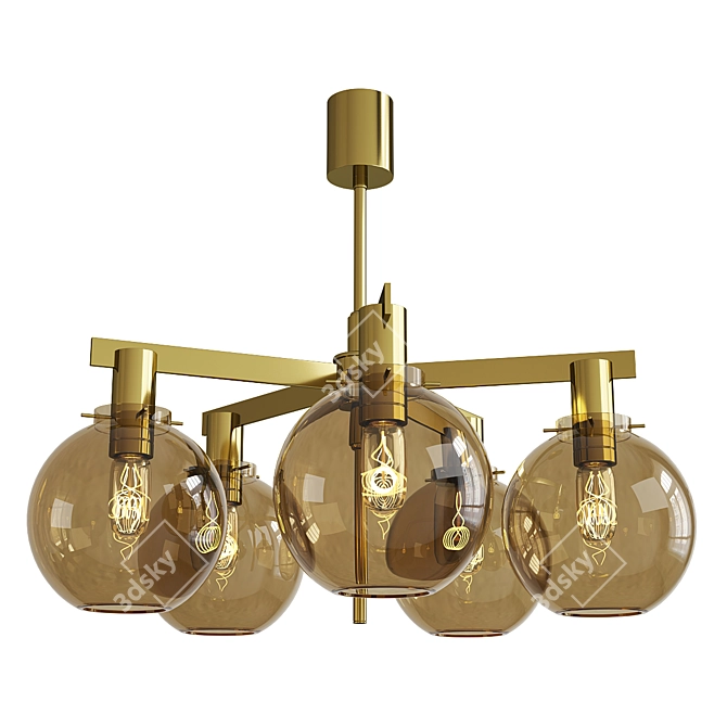 Vintage Hans Jakobsson Ceiling Lamp 3D model image 1