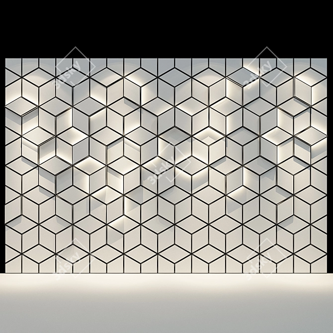 Sleek Slate Wall Panel 3D model image 2