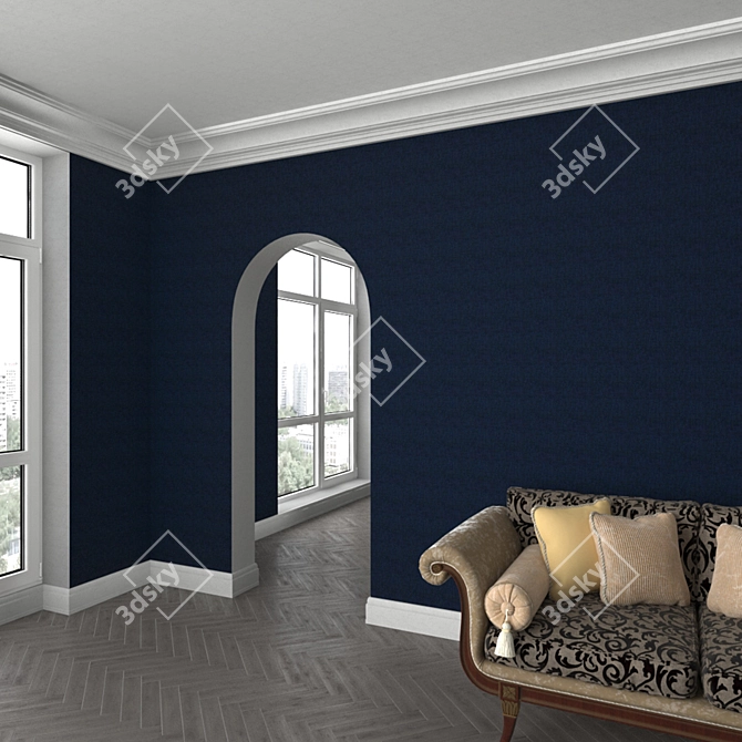 Title: Capri Rhino Textile Wallpaper - Luxurious and Durable 3D model image 4