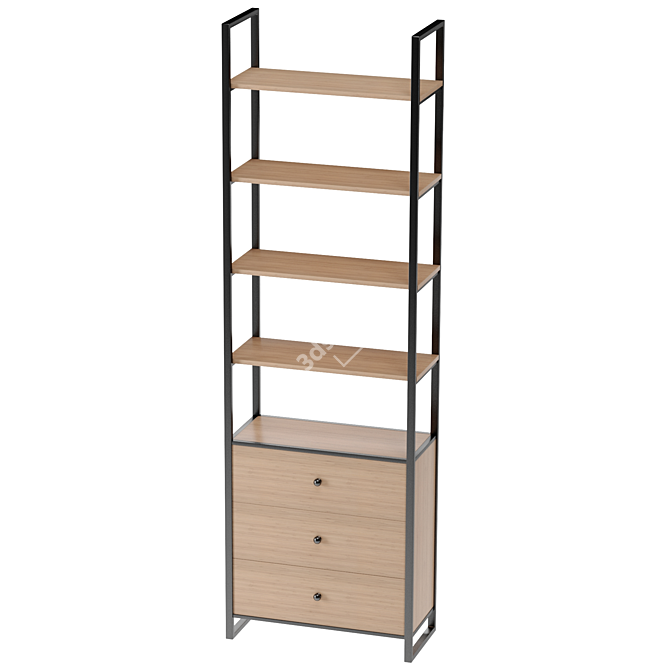 Retractable Shelving Unit: Space-Saving Design 3D model image 1