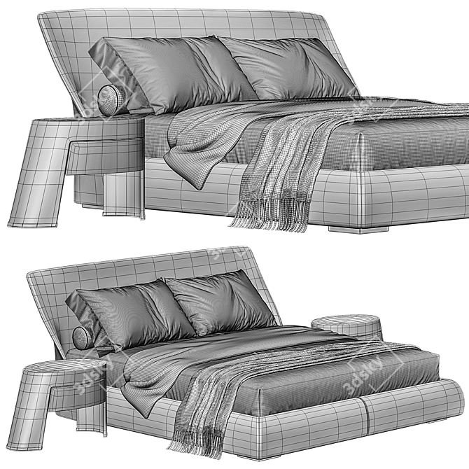 Giorgetti Altea Bed: Timeless Elegance for Dreamful Nights 3D model image 5