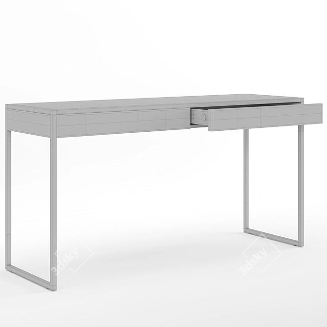 Sleek Metal & Leather Console 3D model image 3