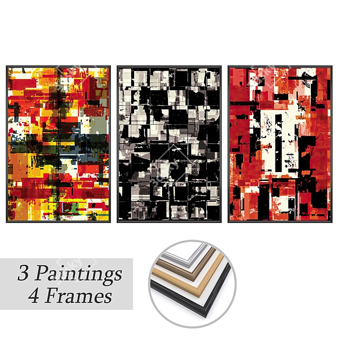 Versatile Set of Wall Paintings 3D model image 1