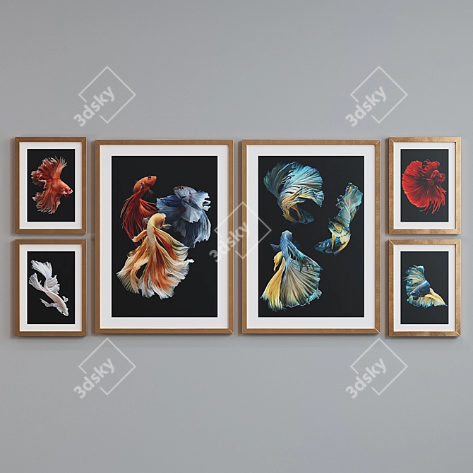 Aquarium Fish Picture Frame Set 3D model image 2