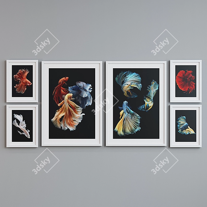 Aquarium Fish Picture Frame Set 3D model image 4