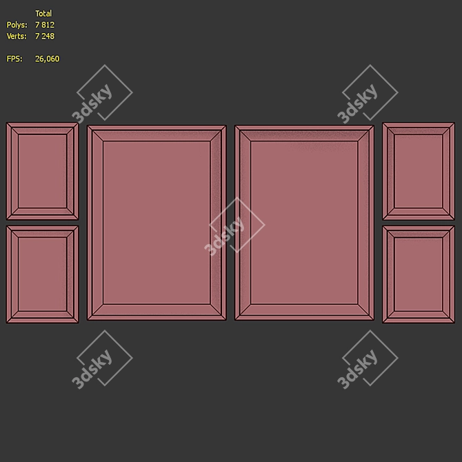 Aquarium Fish Picture Frame Set 3D model image 7