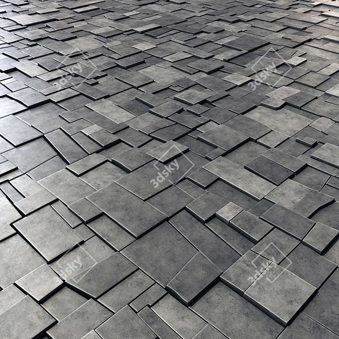 Elegant Smooth Stone Tiles 3D model image 1