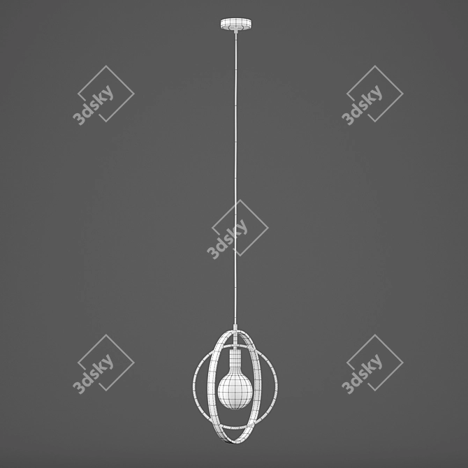 Industrial Charcoal Silverton Ceiling Lamp 3D model image 5